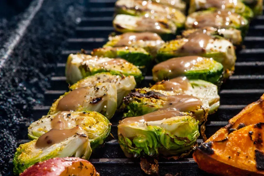 Grilled Brussels Sprouts with Balsamic Vinegar