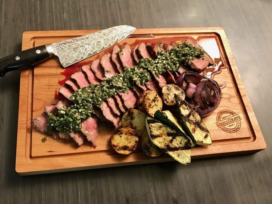 Grilled London Broil with Chimichurri Sauce