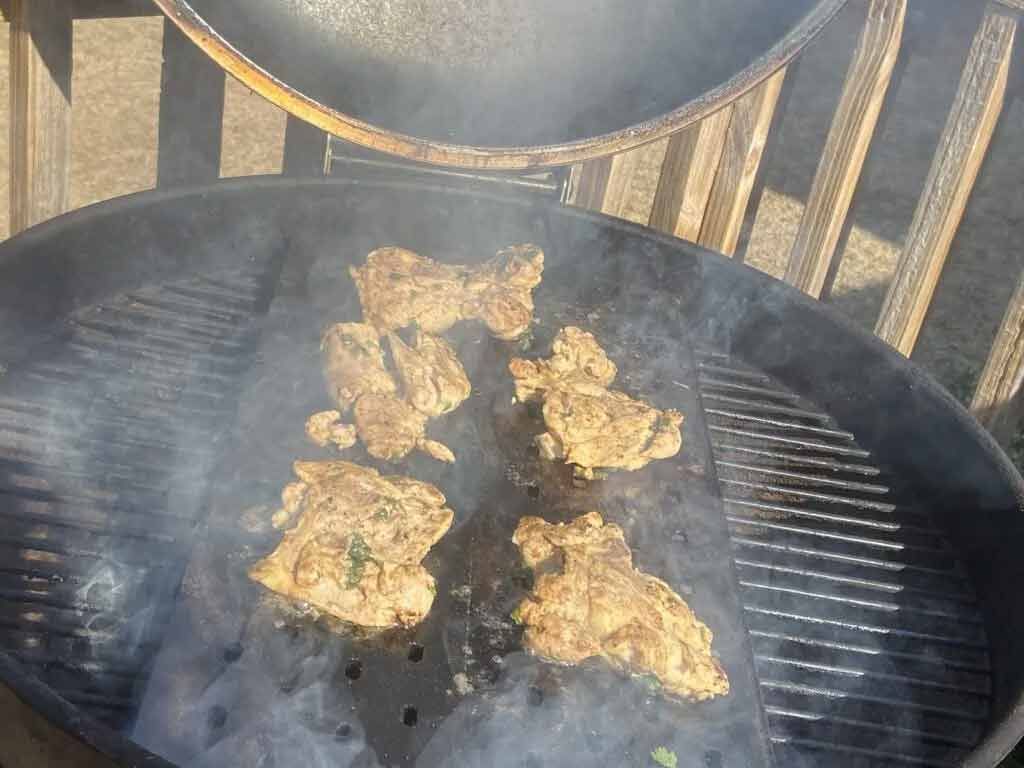 Photo of Grill chicken over medium-high heat until internal temperature is 180 degrees F.
