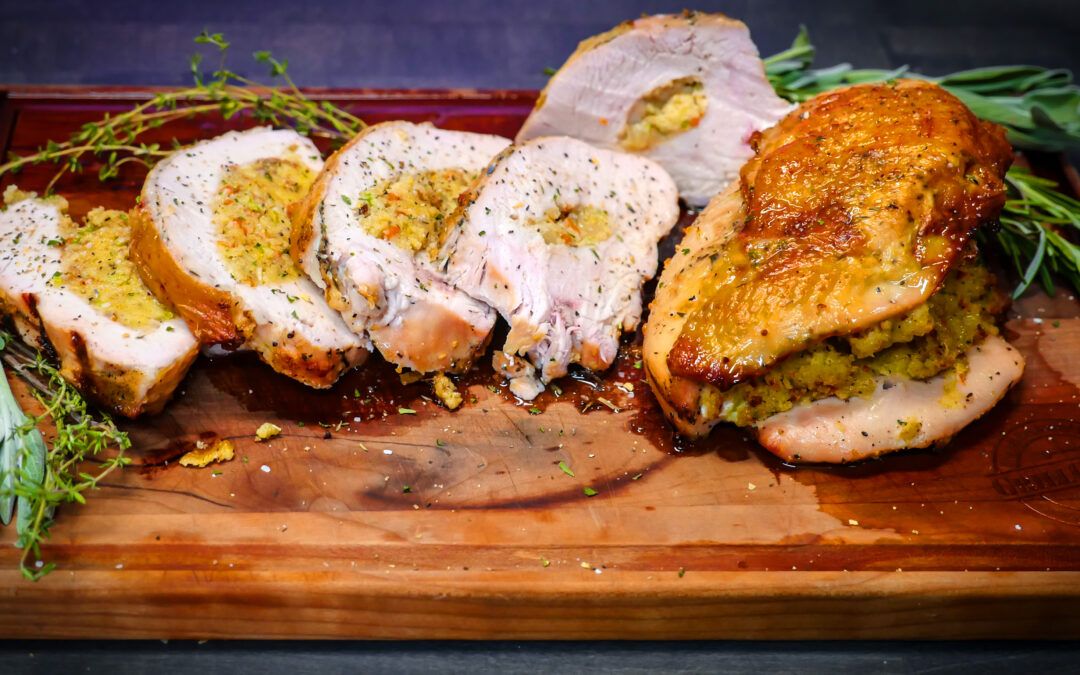 Stuffed and Dressed Grilled Turkey Breast